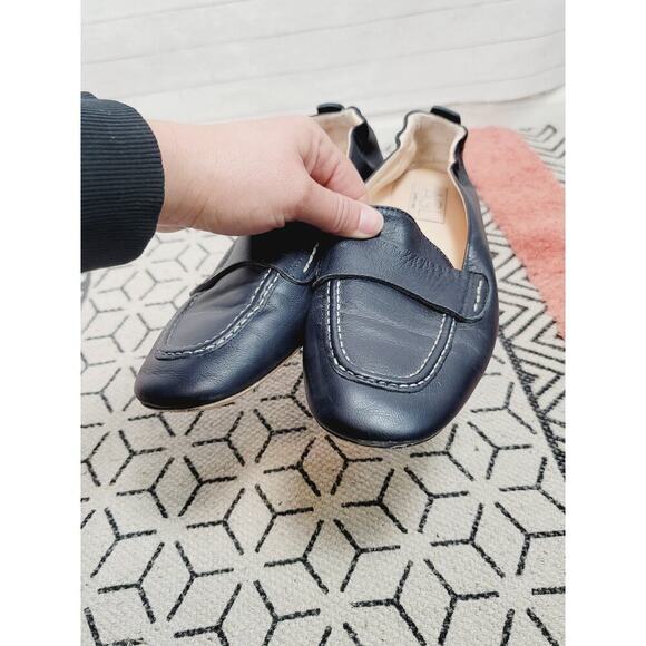 AGL Attilio Giusti Leombruni Mara Leather Sip-On Loafer Flats in Navy, sz 38.5 - Picture 4 of 16